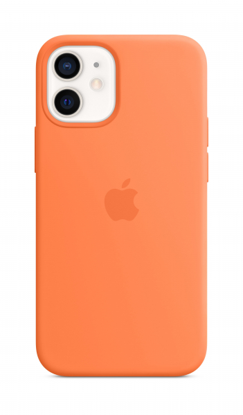 Apple Silikon Case iPhone 12 mini mit MagSafe kumquat
