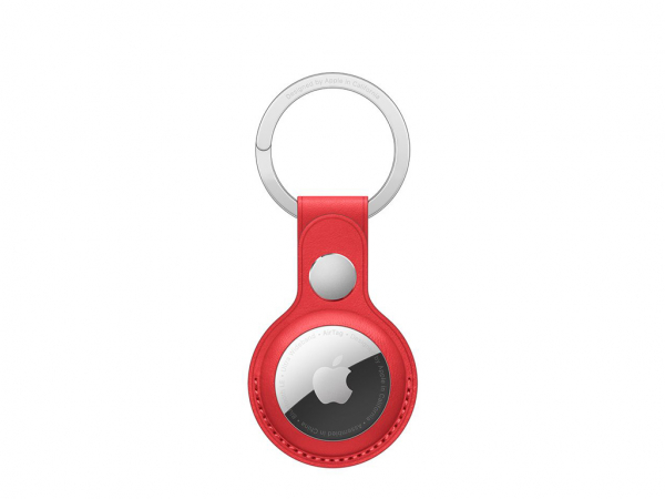 Apple AirTag Schlüsselanhänger aus Leder rot