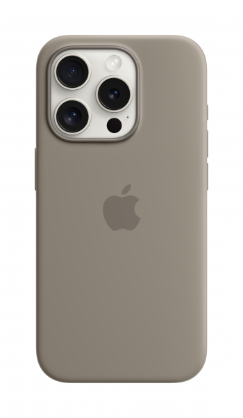 Apple Silikon Case iPhone 15 Pro mit MagSafe (tonbraun)
