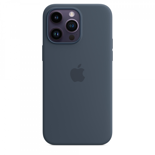 Apple Silikon Case iPhone 14 Pro Max mit MagSafe sturmblau