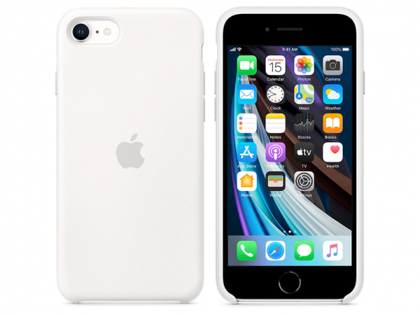 Apple Silikon Case iPhone SE 2 Gen. weiß