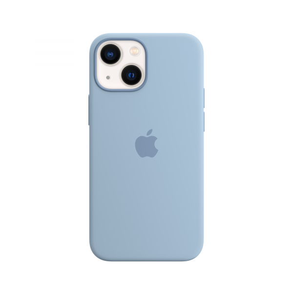 Apple Silikon Case iPhone 13 mini mit MagSafe dunstblau