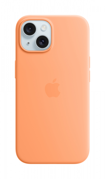 Apple Silikon Case iPhone 15 mit MagSafe (sorbet orange)