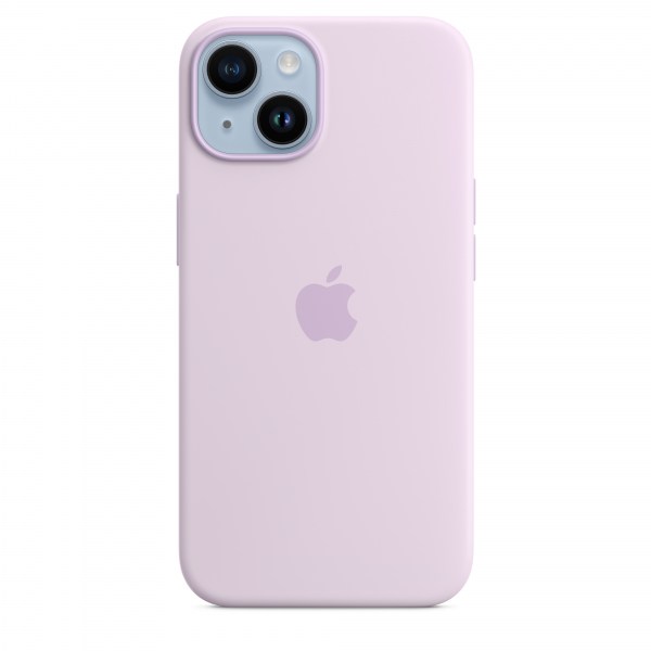 Apple Silikon Case iPhone 14 mit MagSafe flieder