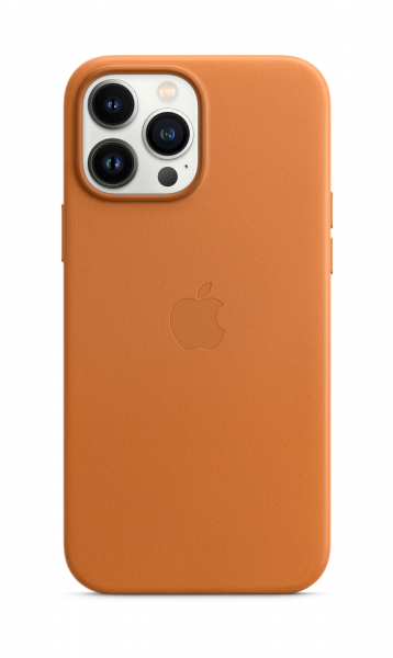 Apple Leder Case iPhone 13 Pro Max mit MagSafe goldbraun