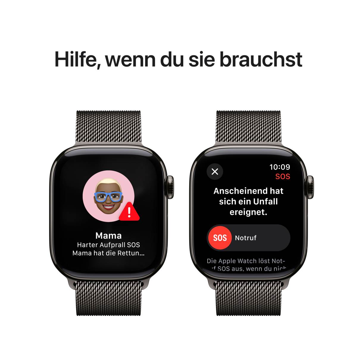 Apple Watch S10 Titan Schiefer Cellular 42mm Milanaise Armband schiefer