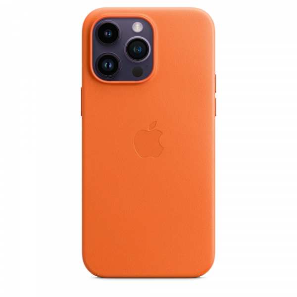 Apple Leder Case iPhone 14 Pro Max mit MagSafe orange