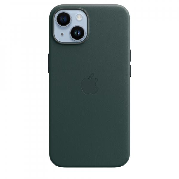 Apple Leder Case iPhone 14 mit MagSafe waldgrün