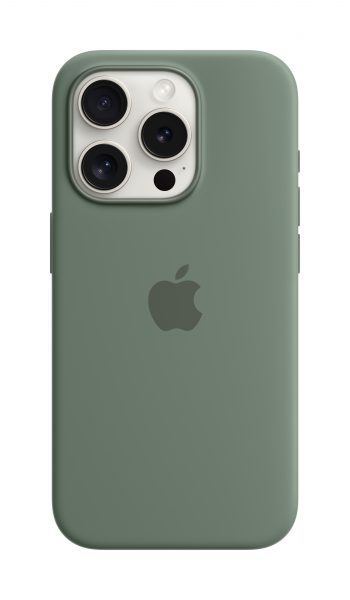 Apple Silikon Case iPhone 15 Pro mit MagSafe (zypresse)
