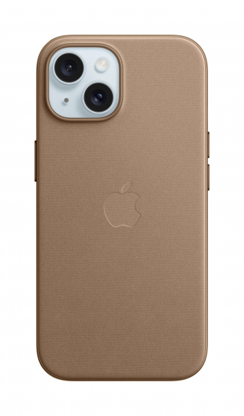 Apple Feingewebe Case iPhone 15 mit MagSafe (taupe)