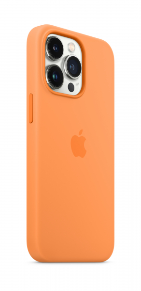 Apple Silikon Case iPhone 13 Pro mit MagSafe gelborange